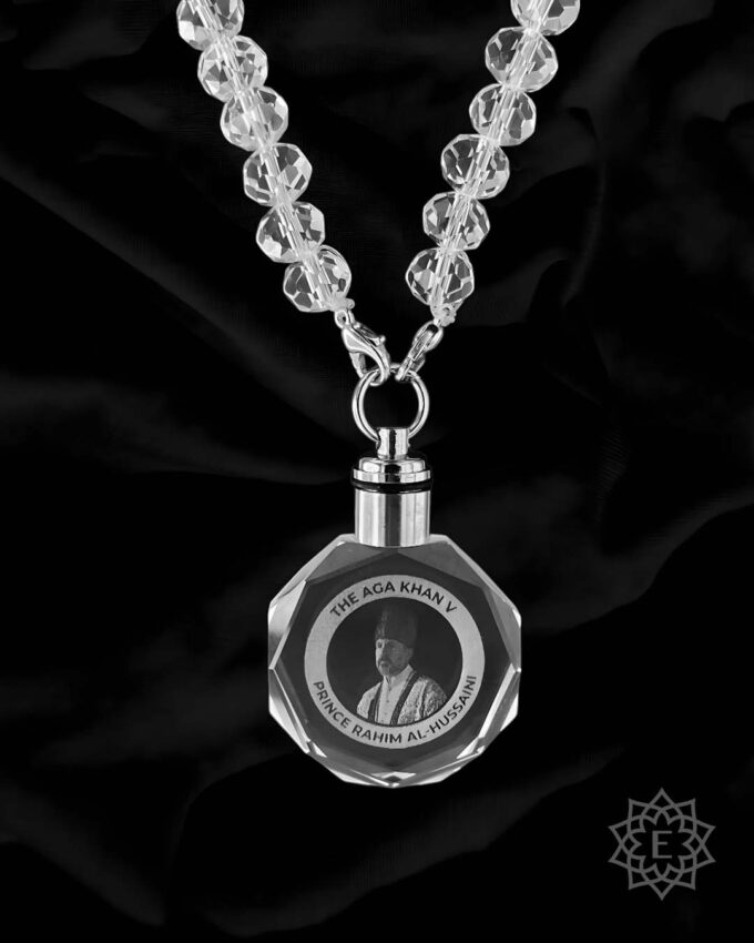 3D Laser Crystal Mawlana Shah Rahim Al-Hussaini Led Hexagon Glass Tasbih - Image 3