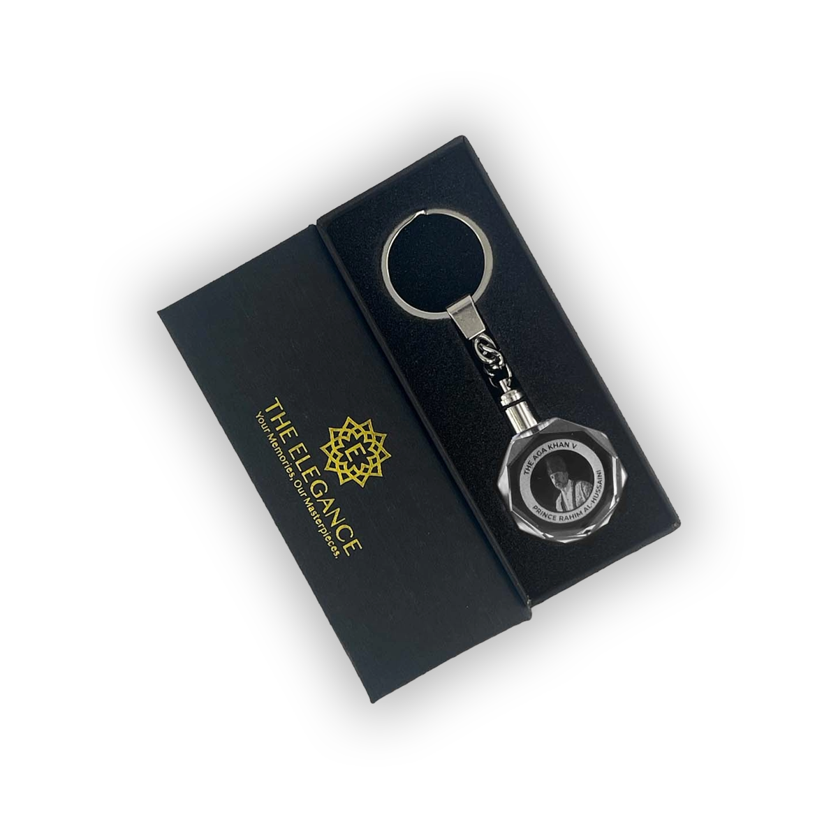 Crystal-Mawlana-Shah-Rahim-Al-Hussaini-Led-Hexagon-Glass-Keychain-Box
