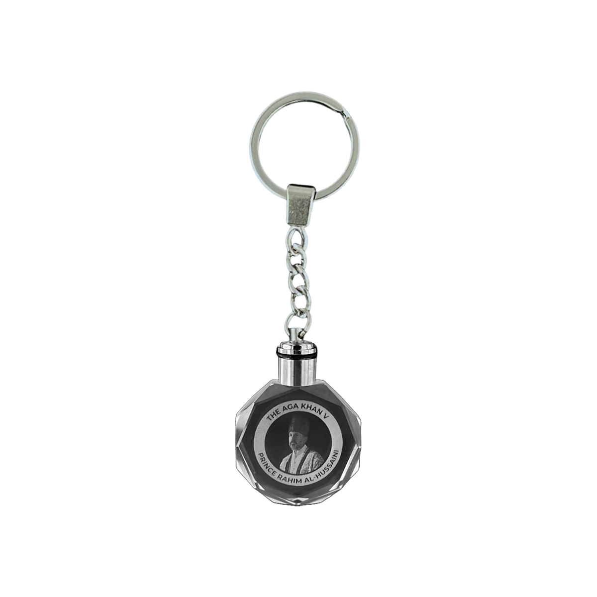 Crystal Mawlana Shah Rahim Al-Hussaini Led Hexagon Glass Keychain